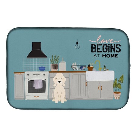 Carolines Treasures 14 x 21 in. Sandy Bedlington Terrier Kitchen Scene Dish Drying Mat CK7795DDM